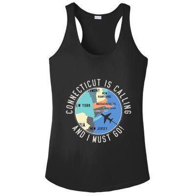 Connecticut Is Calling And I Must Go Connecticut State Ladies PosiCharge Competitor Racerback Tank