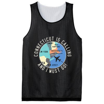Connecticut Is Calling And I Must Go Connecticut State Mesh Reversible Basketball Jersey Tank
