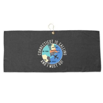 Connecticut Is Calling And I Must Go Connecticut State Large Microfiber Waffle Golf Towel