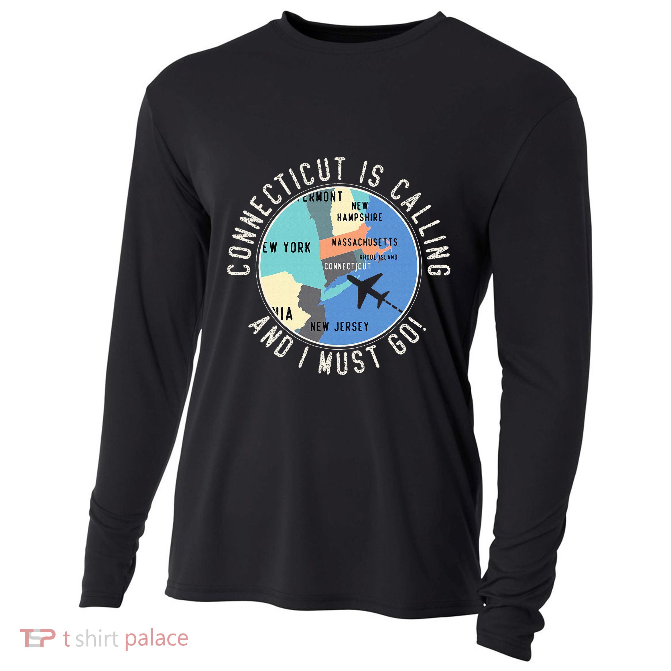 Connecticut Is Calling And I Must Go Connecticut State Cooling Performance Long Sleeve Crew