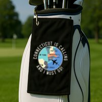 Connecticut Is Calling And I Must Go Connecticut State Golf Towel