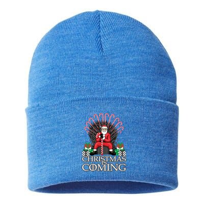 Christmas Is Coming Gift Xmas Santa Claus Meaningful Gift Sustainable Knit Beanie