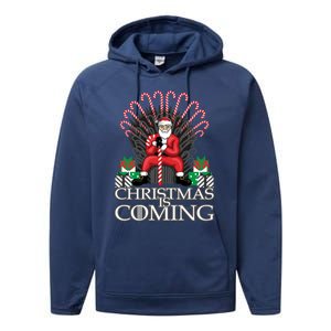 Christmas Is Coming Gift Xmas Santa Claus Meaningful Gift Performance Fleece Hoodie