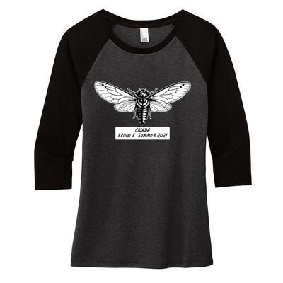 Cicada Brood X Summer 2021 Women's Tri-Blend 3/4-Sleeve Raglan Shirt