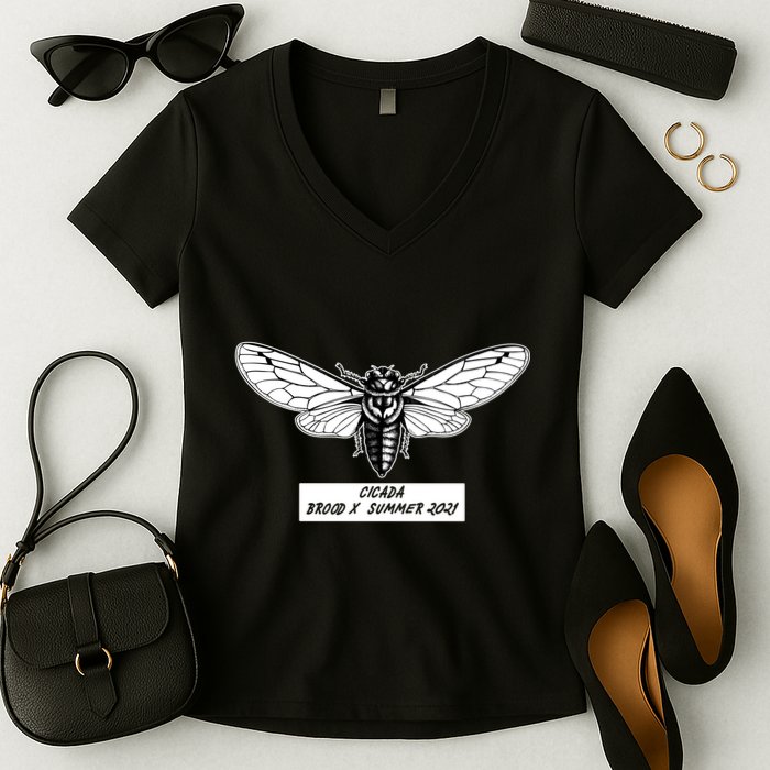 Cicada Brood X Summer 2021 Women's V-Neck T-Shirt