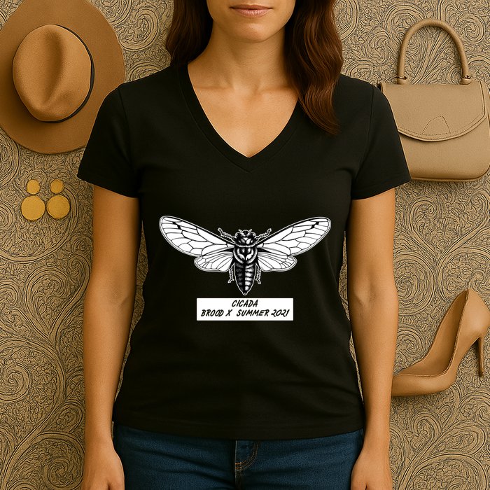 Cicada Brood X Summer 2021 Women's V-Neck T-Shirt