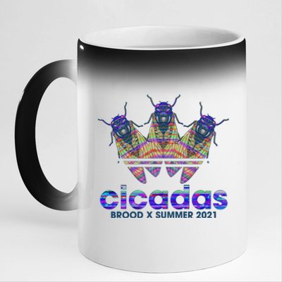 Cicadas Brood X Summer 2021 Sport Logo 11oz Black Color Changing Mug