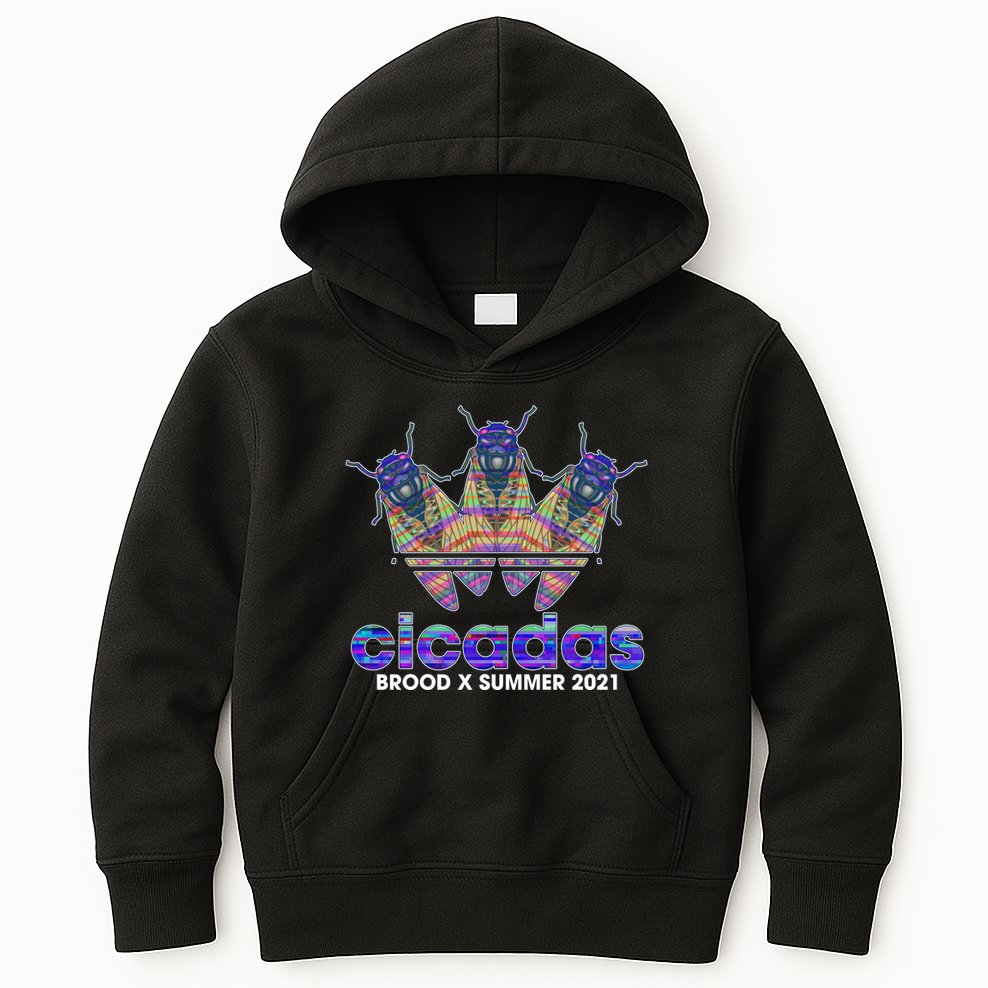 Cicadas Brood X Summer 2021 Sport Logo Kids Hoodie
