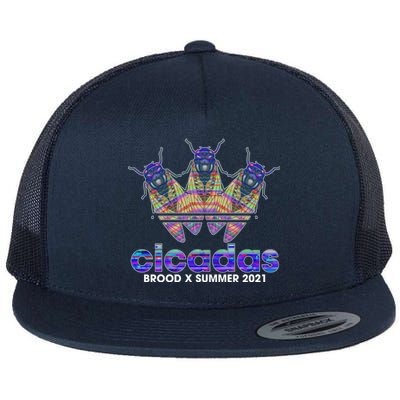 Cicadas Brood X Summer 2021 Sport Logo Flat Bill Trucker Hat