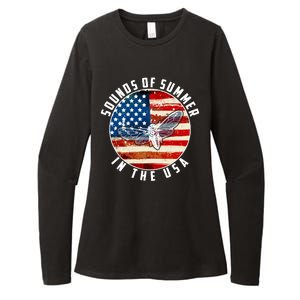 Cicadas Sounds Of Summer In The USA Flag Womens CVC Long Sleeve Shirt