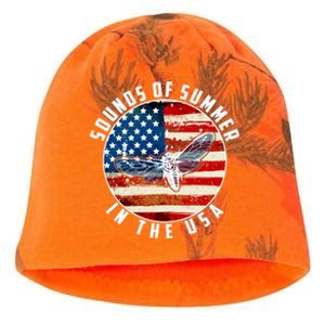 Cicadas Sounds Of Summer In The USA Flag Kati - Camo Knit Beanie