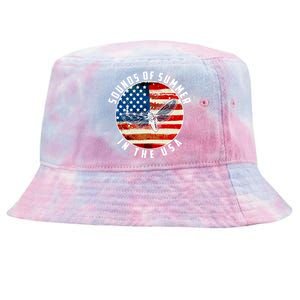 Cicadas Sounds Of Summer In The USA Flag Tie-Dyed Bucket Hat