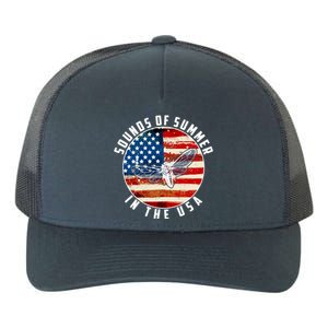 Cicadas Sounds Of Summer In The USA Flag Yupoong Adult 5-Panel Trucker Hat