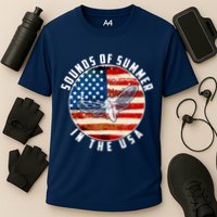 Cicadas Sounds Of Summer In The USA Flag Cooling Performance Crew T-Shirt