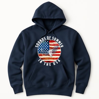 Cicadas Sounds Of Summer In The USA Flag Hoodie