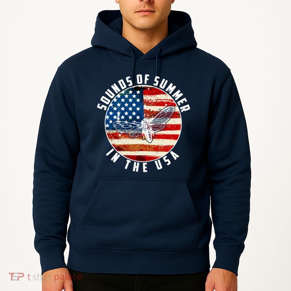 Cicadas Sounds Of Summer In The USA Flag Hoodie