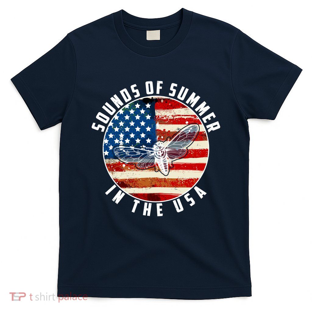 Cicadas Sounds Of Summer In The USA Flag T-Shirt