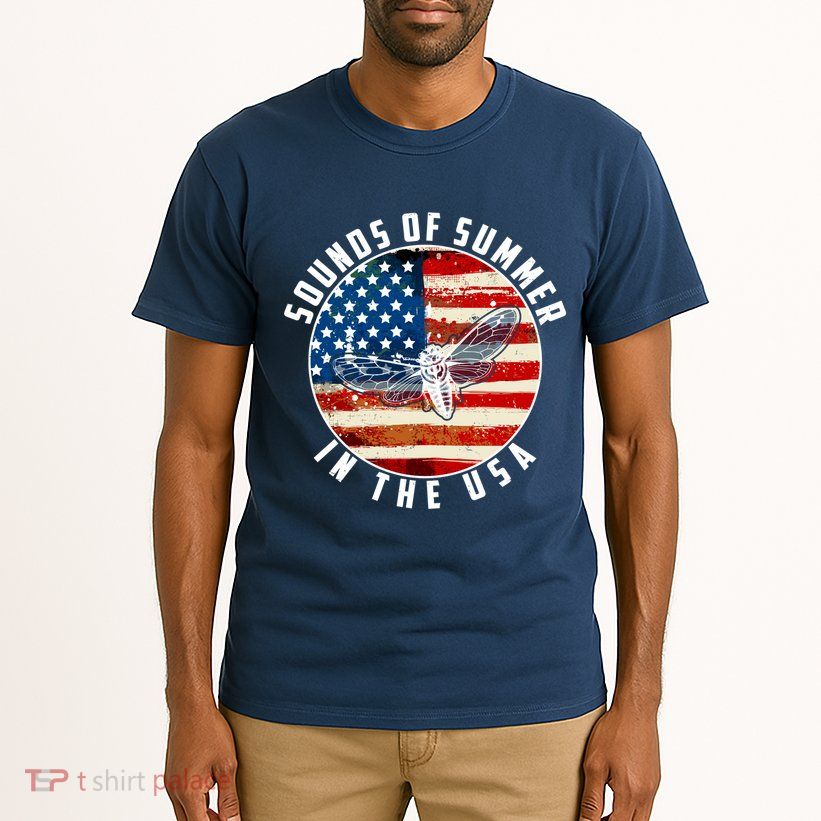Cicadas Sounds Of Summer In The USA Flag Tall T-Shirt