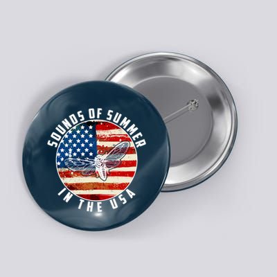 Cicadas Sounds Of Summer In The USA Flag Button