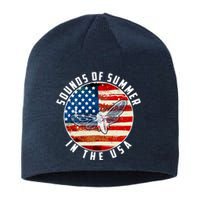 Cicadas Sounds Of Summer In The USA Flag Sustainable Beanie