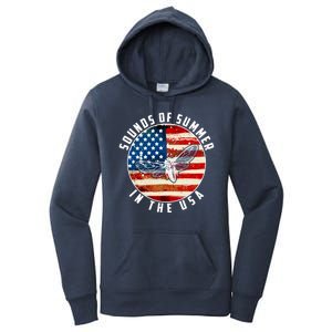 Cicadas Sounds Of Summer In The USA Flag Women's Pullover Hoodie