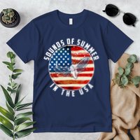 Cicadas Sounds Of Summer In The USA Flag Premium T-Shirt