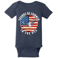 Cicadas Sounds Of Summer In The USA Flag Baby Bodysuit