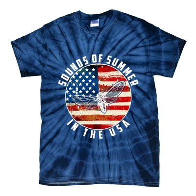 Cicadas Sounds Of Summer In The USA Flag Tie-Dye T-Shirt