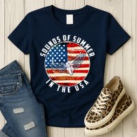 Cicadas Sounds Of Summer In The USA Flag Womens T-Shirt