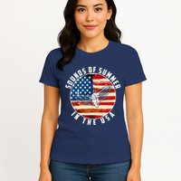 Cicadas Sounds Of Summer In The USA Flag Womens T-Shirt
