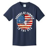 Cicadas Sounds Of Summer In The USA Flag Kids T-Shirt