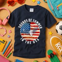 Cicadas Sounds Of Summer In The USA Flag Kids T-Shirt