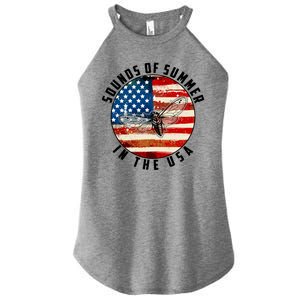 Cicadas Sounds Of Summer In The USA Flag Women’s Perfect Tri Rocker Tank