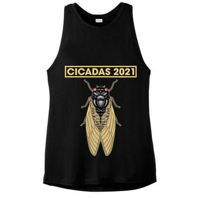 Cicadas Summer Brood X 2021 Ladies PosiCharge Tri-Blend Wicking Tank