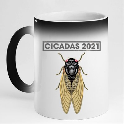 Cicadas Summer Brood X 2021 11oz Black Color Changing Mug