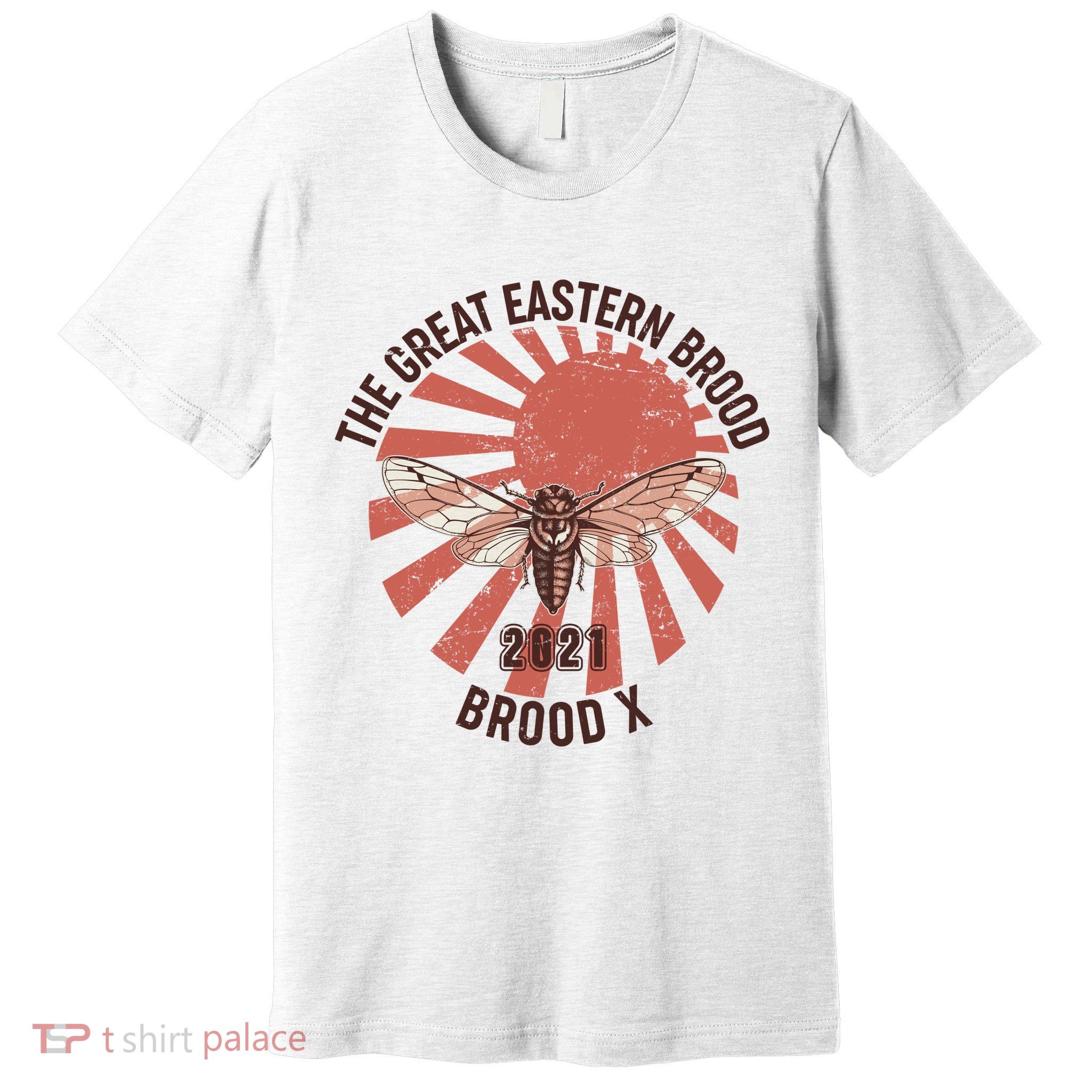 Cicadas The Great Eastern Brood X 2021 Vintage Japanese Sunburst Premium T-Shirt