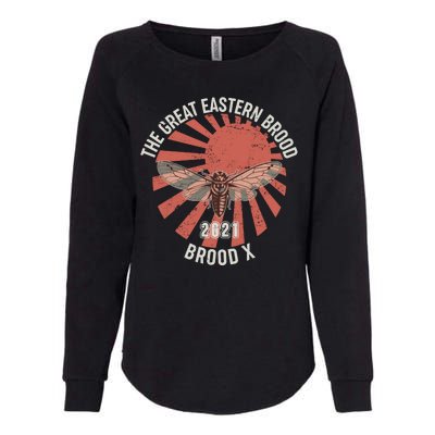 Cicadas The Great Eastern Brood X 2021 Vintage Japanese Sunburst Womens California Wash Sweatshirt