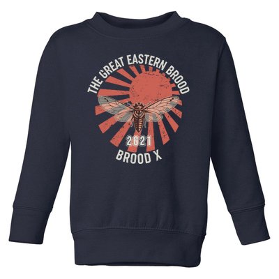 Cicadas The Great Eastern Brood X 2021 Vintage Japanese Sunburst Toddler Sweatshirt