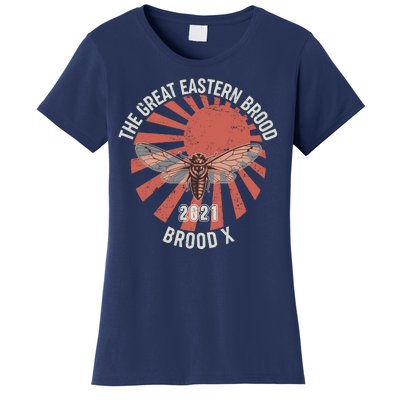 Cicadas The Great Eastern Brood X 2021 Vintage Japanese Sunburst Women's T-Shirt