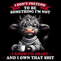 Cow I Don't Pretend To Be Something I'm Not I Know I'm Crazy  Hooded Wearable Blanket