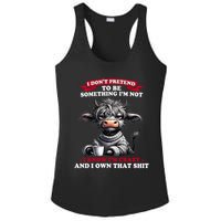Cow I Don't Pretend To Be Something I'm Not I Know I'm Crazy  Ladies PosiCharge Competitor Racerback Tank