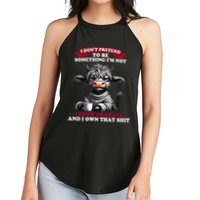 Cow I Don't Pretend To Be Something I'm Not I Know I'm Crazy  Women's Perfect Tri Rocker Tank