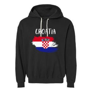 Croatia Indepedence Day Croatia Flag Garment-Dyed Fleece Hoodie