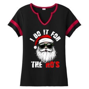 Christmas I Do It For The Hos Santa Claus Ladies Halftime Notch Neck Tee