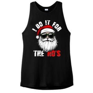 Christmas I Do It For The Hos Santa Claus Ladies PosiCharge Tri-Blend Wicking Tank