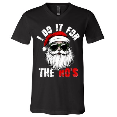 Christmas I Do It For The Hos Santa Claus V-Neck T-Shirt