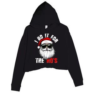 Christmas I Do It For The Hos Santa Claus Crop Fleece Hoodie