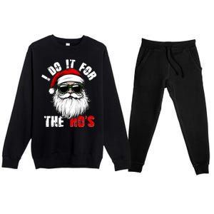 Christmas I Do It For The Hos Santa Claus Premium Crewneck Sweatsuit Set