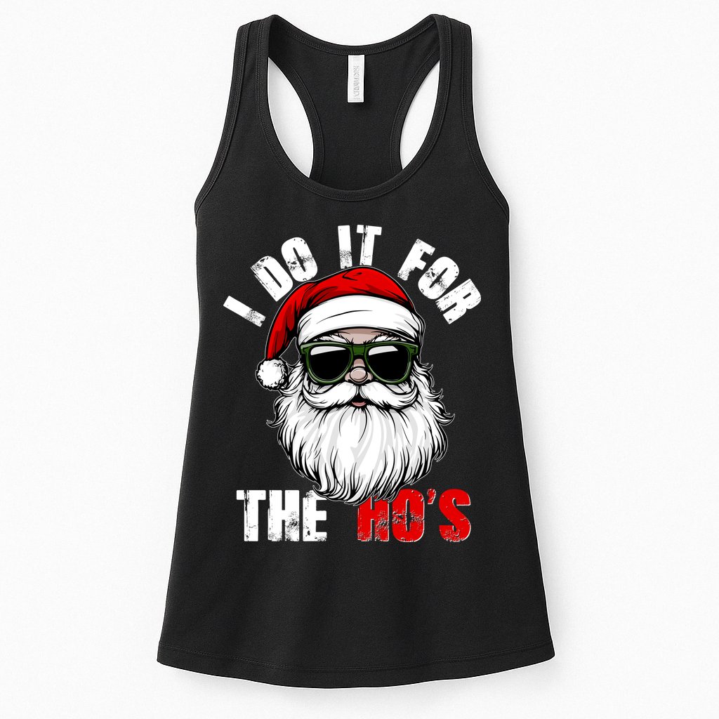 Christmas I Do It For The Hos Santa Claus Womens Tank Top