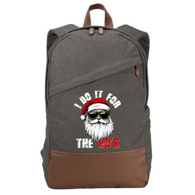 Christmas I Do It For The Hos Santa Claus Cotton Canvas Backpack